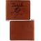 Lotus Flowers Cognac Leatherette Bifold Wallets - Front and Back Single Sided - Apvl
