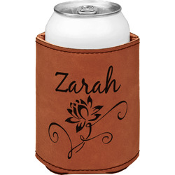 Lotus Flowers Leatherette Can Sleeve - Double Sided (Personalized)