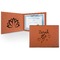 Lotus Flowers Cognac Leatherette Diploma / Certificate Holders - Front and Inside - Main