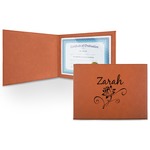 Lotus Flowers Leatherette Certificate Holder - Front (Personalized)