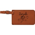 Lotus Flowers Leatherette Luggage Tag (Personalized)