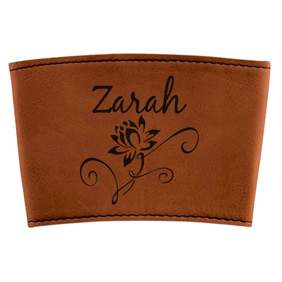 Lotus Flowers Leatherette Cup Sleeve (Personalized)