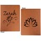 Lotus Flowers Cognac Leatherette Portfolios with Notepad - Small - Double Sided- Apvl