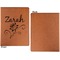 Lotus Flowers Cognac Leatherette Portfolios with Notepad - Small - Single Sided- Apvl