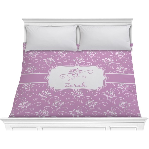 Custom Lotus Flowers Comforter - King (Personalized)