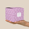 Lotus Flowers Cube Favor Gift Box - On Hand - Scale View