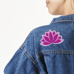 Lotus Flowers Twill Iron On Patch - Custom Shape - Large