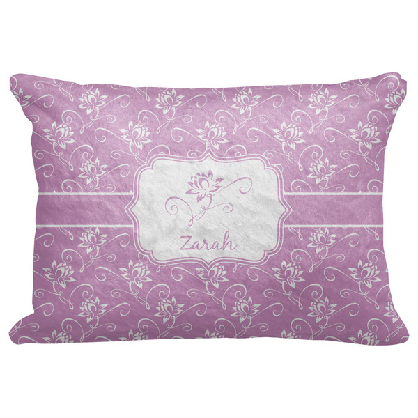 Custom Lotus Flowers Decorative Baby Pillowcase - 16"x12" w/ Name or Text