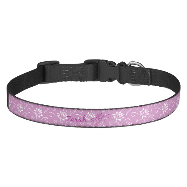 Custom Lotus Flowers Dog Collar - Medium (Personalized)