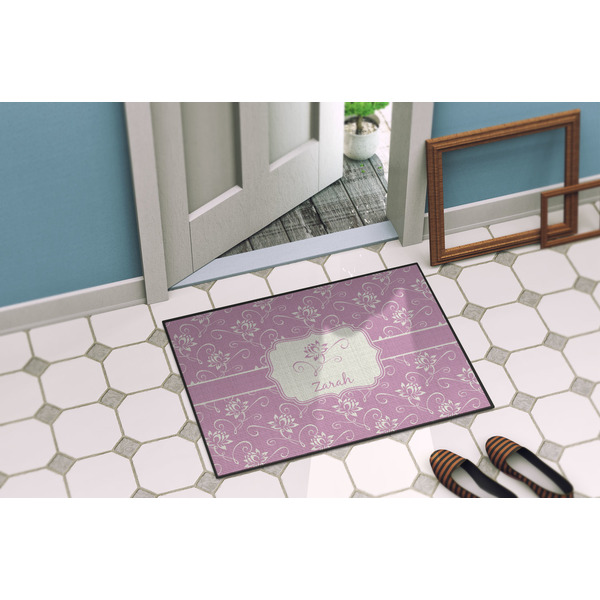 Lotus Flowers Door Mat Lifestyle