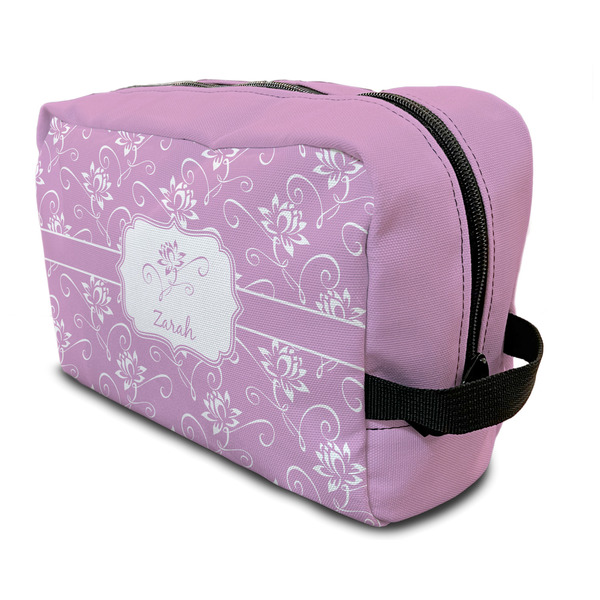 Custom Lotus Flowers Toiletry Bag / Dopp Kit (Personalized)