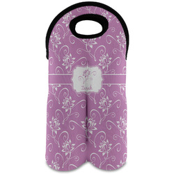 Lotus Flowers Wine Tote Bag (2 Bottles) (Personalized)