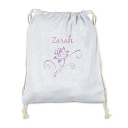 Lotus Flowers Drawstring Backpack - Sweatshirt Fleece - Double Sided (Personalized)