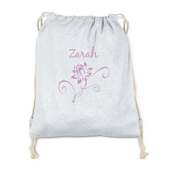 Custom Lotus Flowers Drawstring Backpack - Sweatshirt Fleece - Double Sided (Personalized)