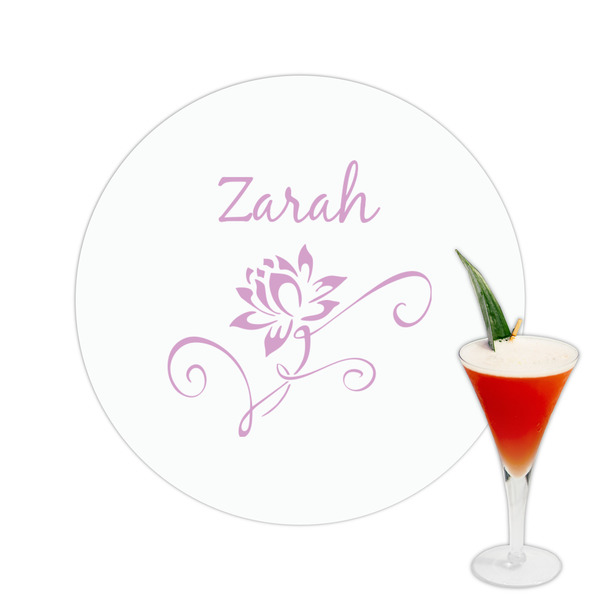 Custom Lotus Flowers Printed Drink Topper -  2.5" (Personalized)