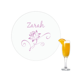 Lotus Flowers Printed Drink Topper - 2.15" (Personalized)