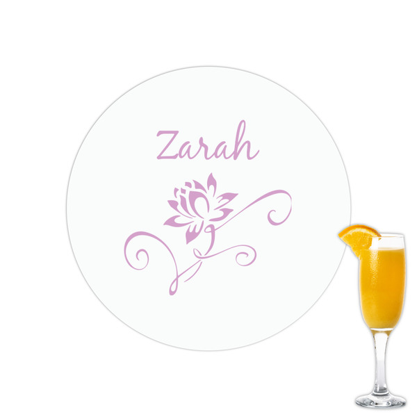 Custom Lotus Flowers Printed Drink Topper - 2.15" (Personalized)