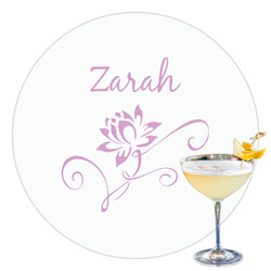 Lotus Flowers Printed Drink Topper - 3.5" (Personalized)