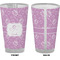 Lotus Flowers Pint Glass - Full Color - Front & Back Views