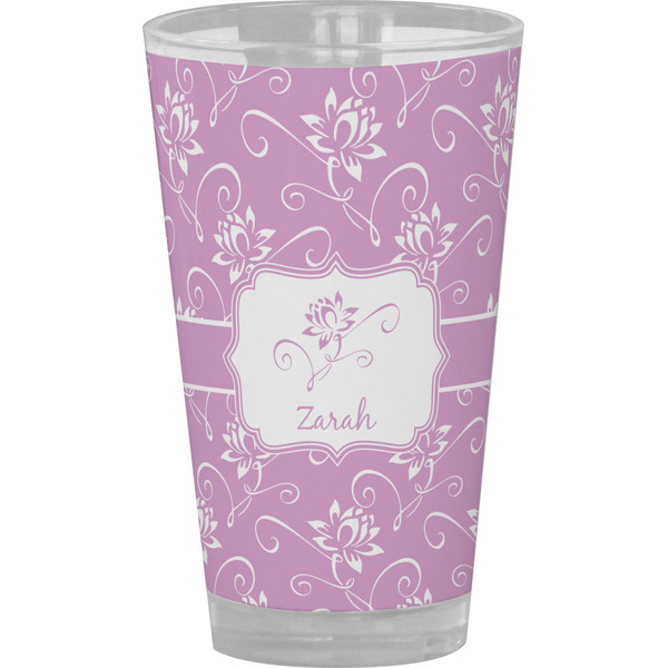 Custom Lotus Flowers Pint Glass - Full Color (Personalized)