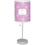 Lotus Flowers 7" Drum Lamp with Shade Polyester (Personalized)