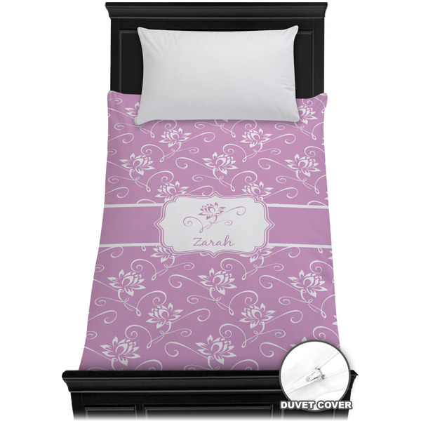 Custom Lotus Flowers Duvet Cover - Twin XL (Personalized)