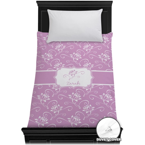 Custom Lotus Flowers Duvet Cover - Twin (Personalized)