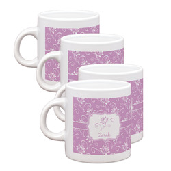 Lotus Flowers Single Shot Espresso Cups - Set of 4 (Personalized)