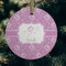 Lotus Flowers Frosted Glass Ornament - Round (Lifestyle)