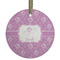 Lotus Flowers Frosted Glass Ornament - Round