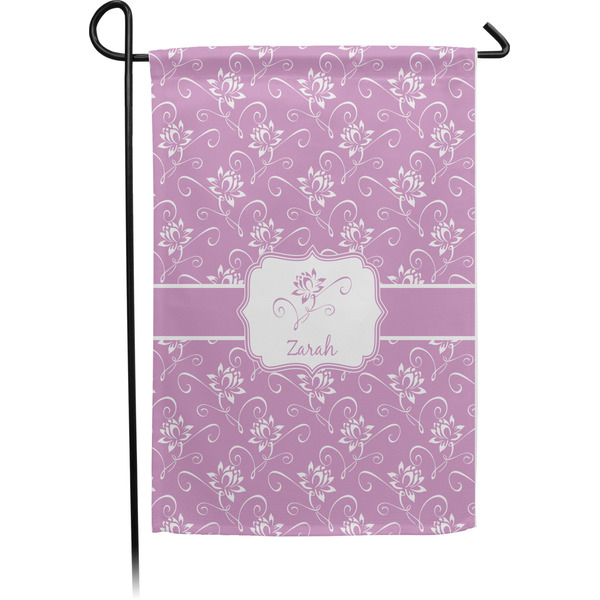 Custom Lotus Flowers Small Garden Flag - Single Sided w/ Name or Text