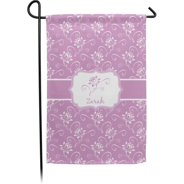 Custom Lotus Flowers Small Garden Flag - Double Sided w/ Name or Text