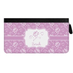 Lotus Flowers Genuine Leather Ladies Zippered Wallet (Personalized)