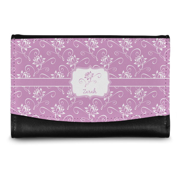 Custom Lotus Flowers Genuine Leather Women's Wallet - Small (Personalized)