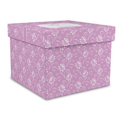Lotus Flowers Gift Box with Lid - Canvas Wrapped - Large (Personalized)
