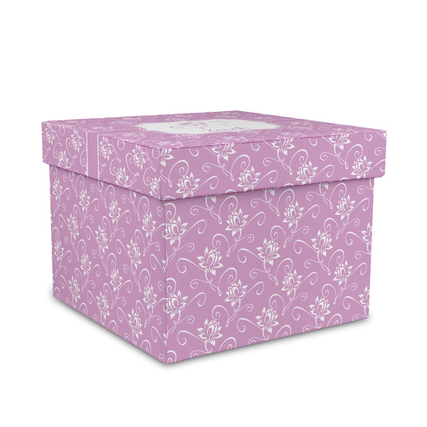 Custom Lotus Flowers Gift Box with Lid - Canvas Wrapped - Medium (Personalized)