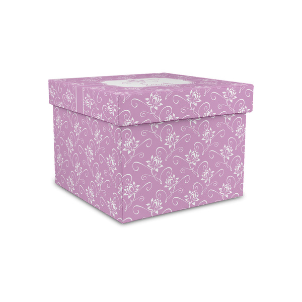 Custom Lotus Flowers Gift Box with Lid - Canvas Wrapped - Small (Personalized)