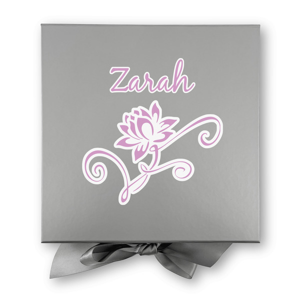 Lotus Flowers Gift Boxes with Magnetic Lid - Silver - Approval