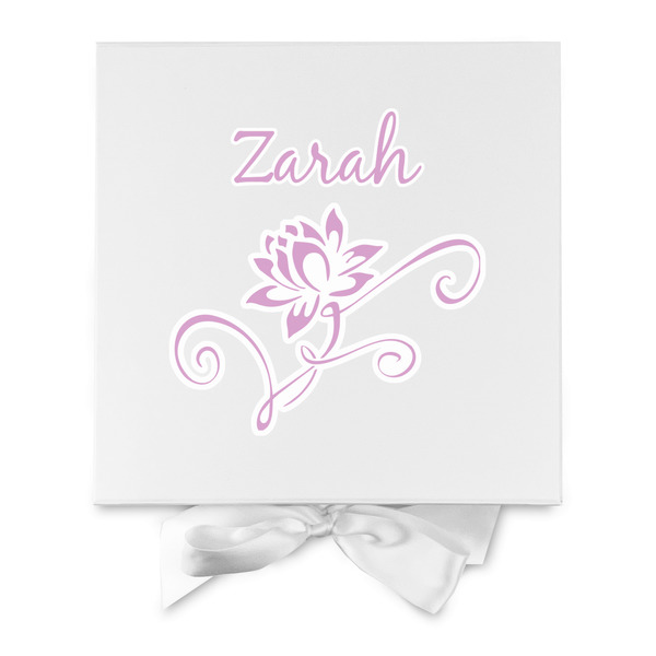 Lotus Flowers Gift Boxes with Magnetic Lid - White - Approval