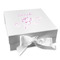 Lotus Flowers Gift Boxes with Magnetic Lid - White - Front