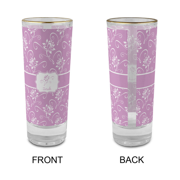 Lotus Flowers Glass Shot Glass - 2 oz - Single - APPROVAL