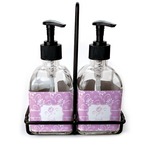 Lotus Flowers Glass Soap & Lotion Bottle Set (Personalized)