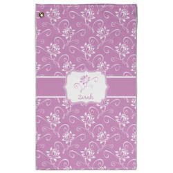 Lotus Flowers Golf Towel - Poly-Cotton Blend - Large w/ Name or Text