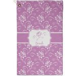 Lotus Flowers Golf Towel - Poly-Cotton Blend - Small w/ Name or Text