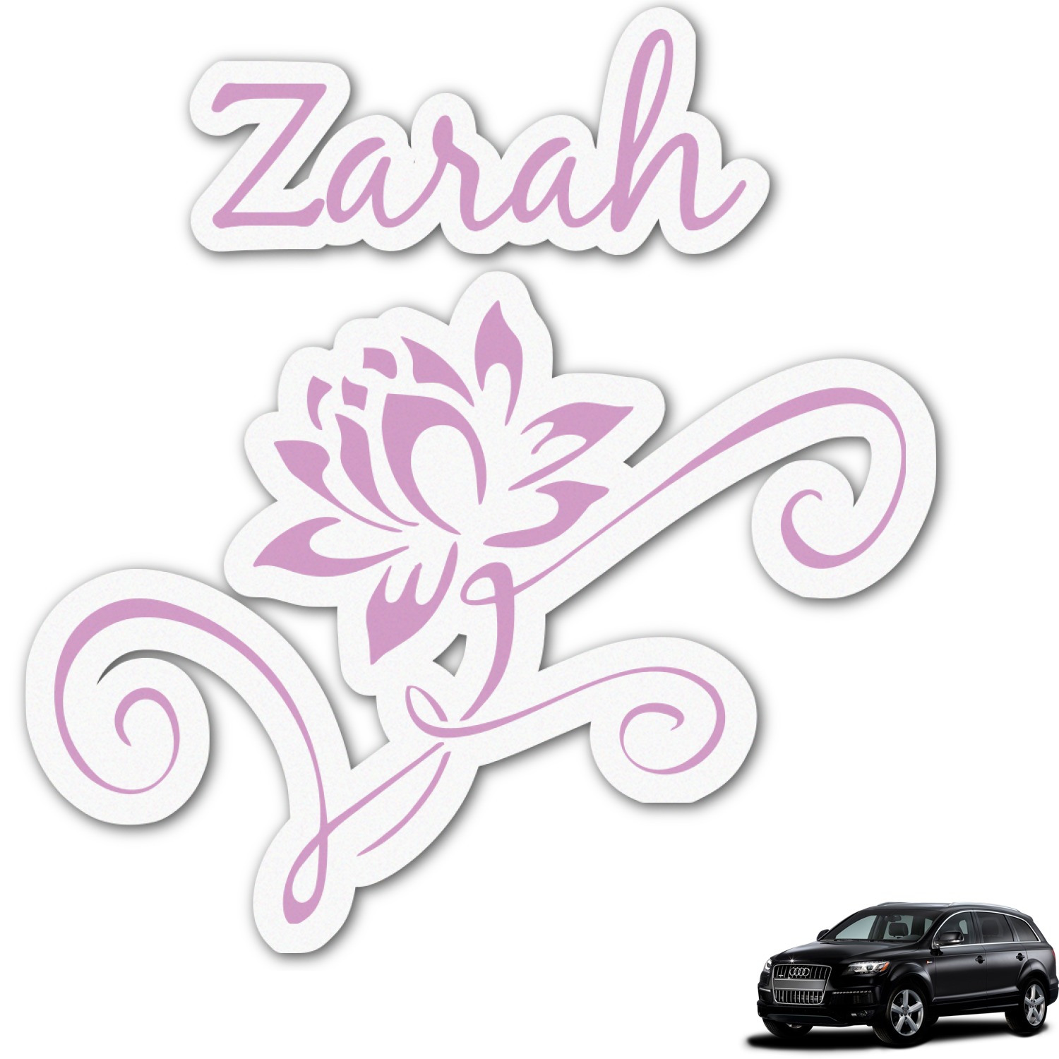 Lotus Flowers Graphic Car Decal (Personalized) YouCustomizeIt