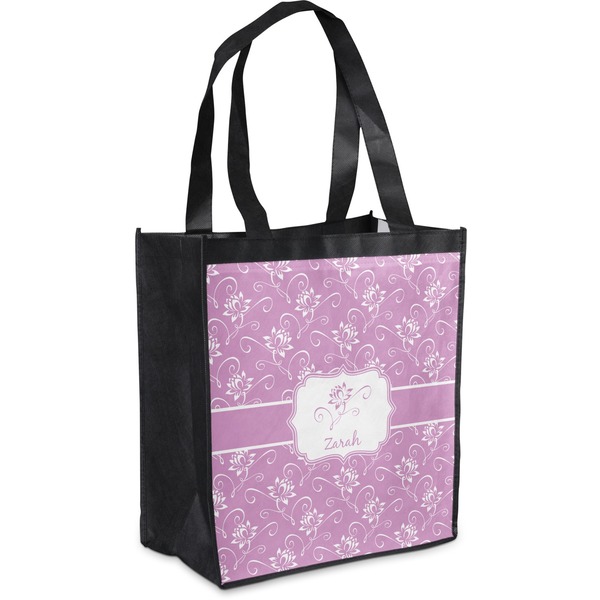Custom Lotus Flowers Grocery Bag (Personalized)