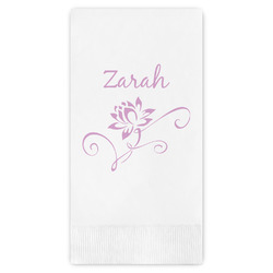 Lotus Flowers Guest Napkins - Full Color - Embossed Edge (Personalized)