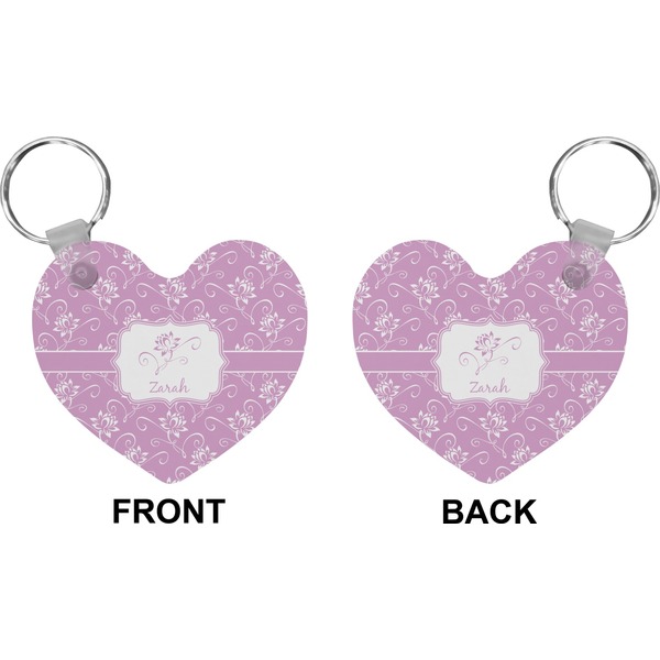 Lotus Flowers Heart Keychain (Front + Back)