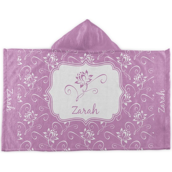 Custom Lotus Flowers Kids Hooded Towel (Personalized)