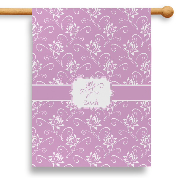 Custom Lotus Flowers 28" House Flag - Double Sided (Personalized)